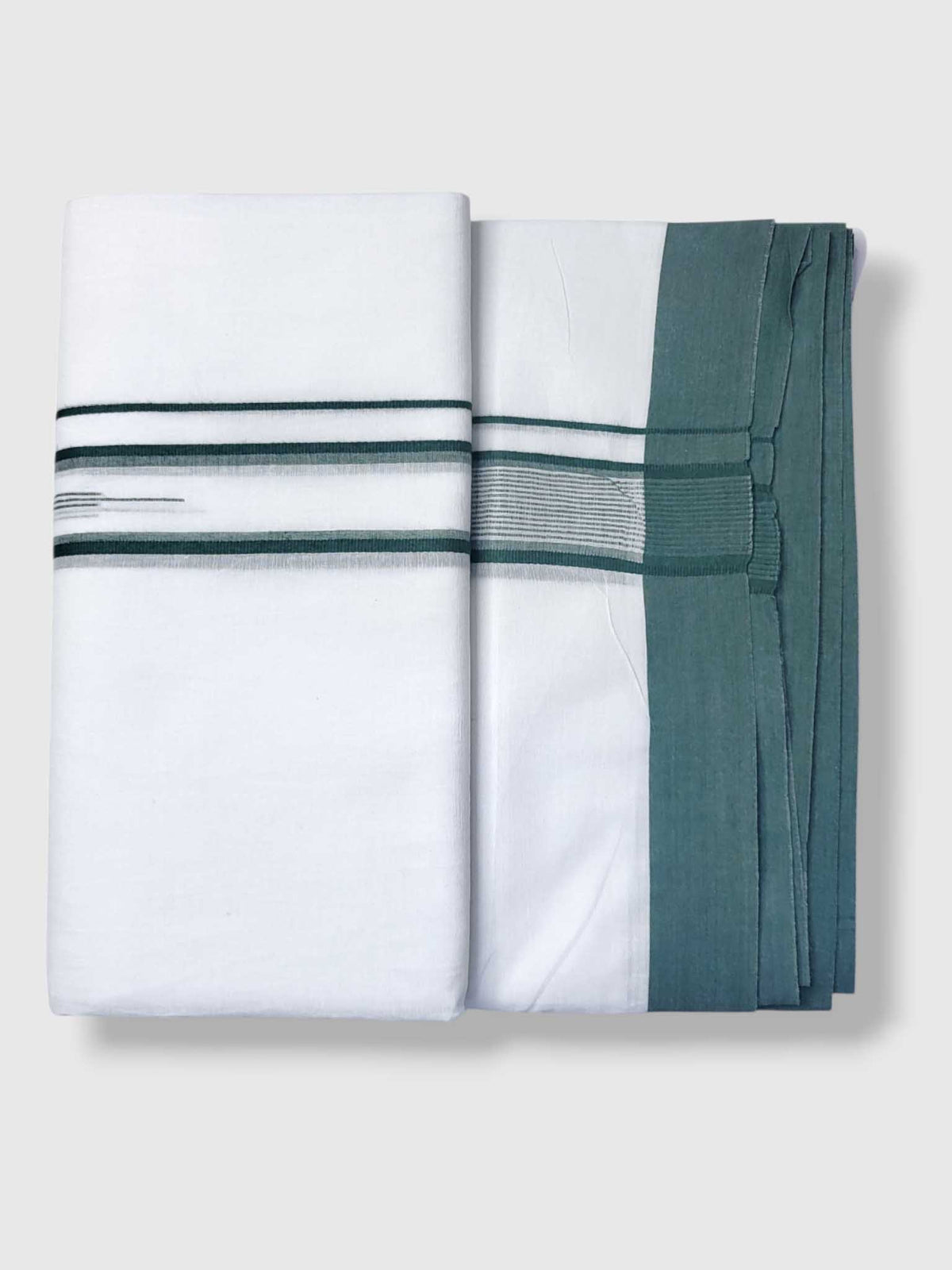 Pure White Cotton Men's Double Dhoti