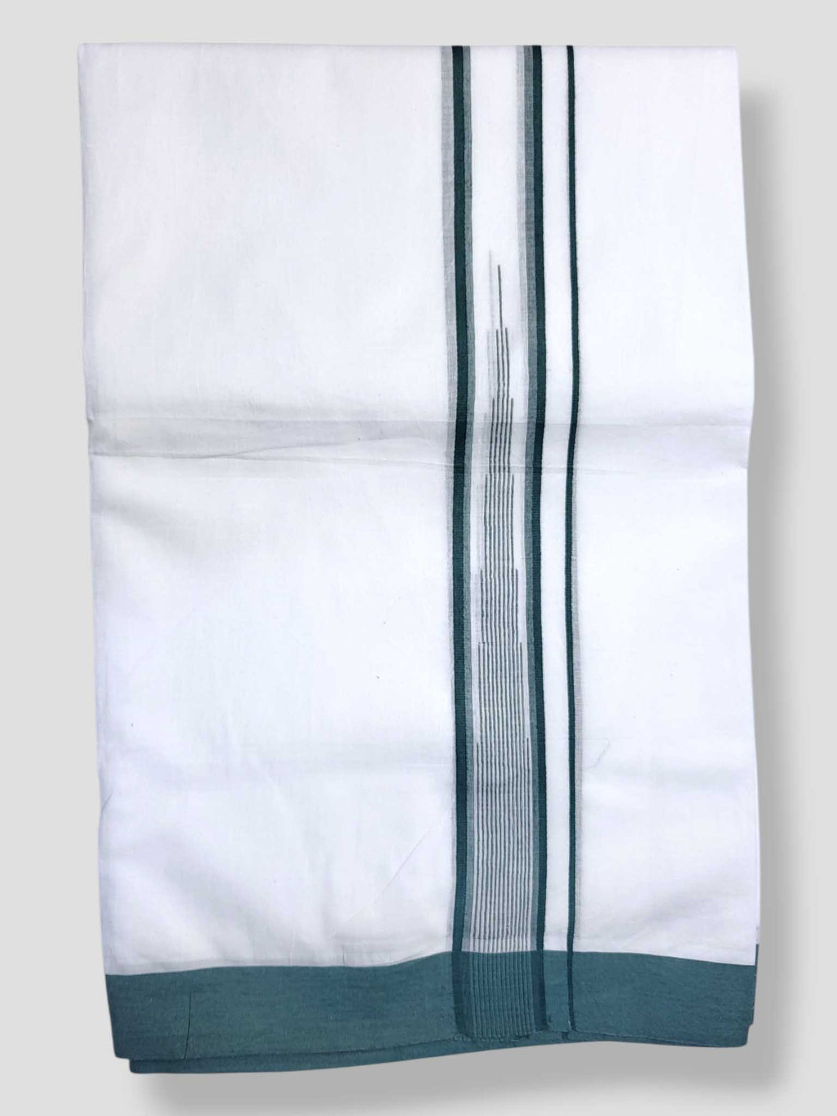 Pure White Cotton Men's Double Dhoti