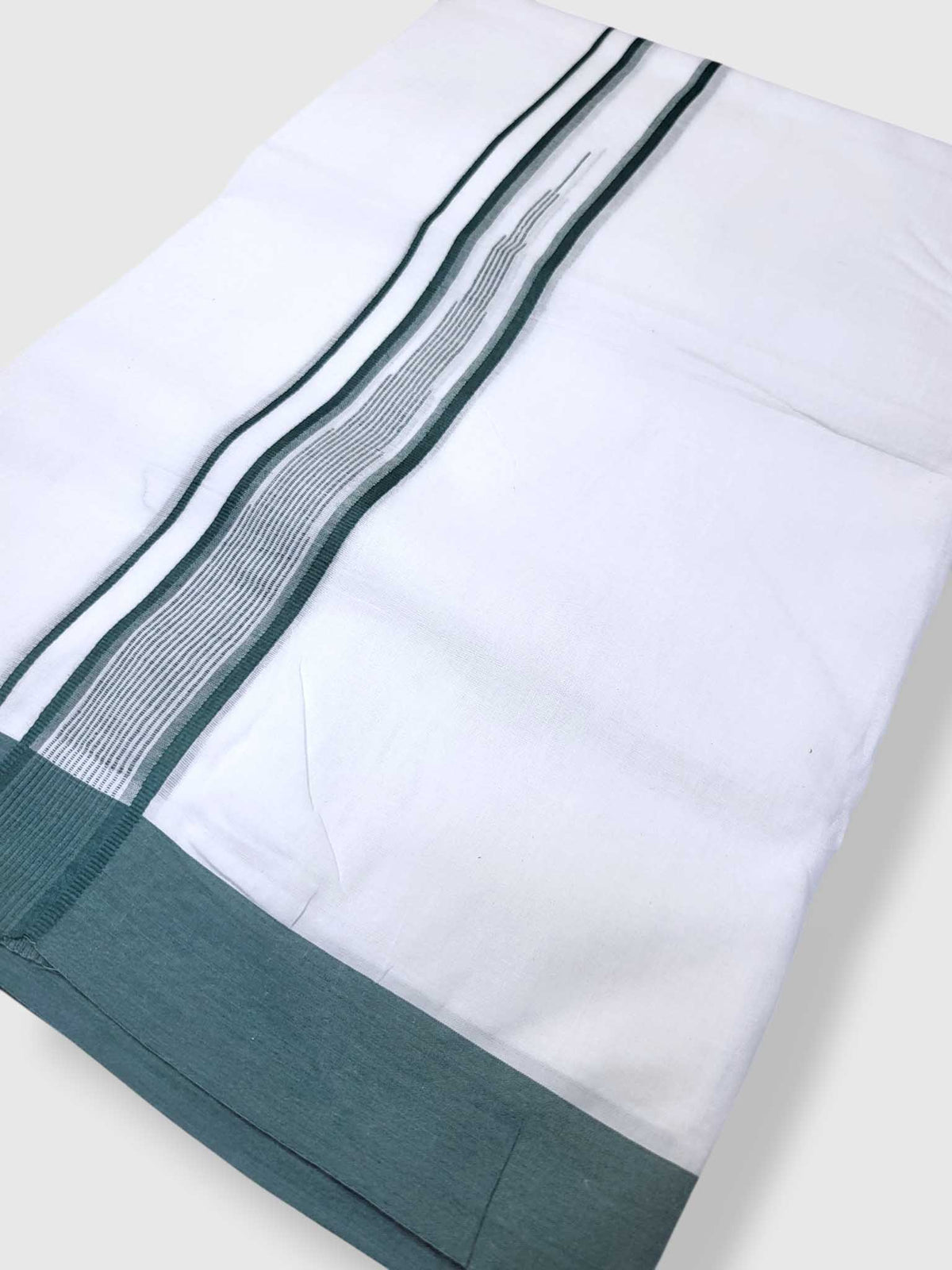 Pure White Cotton Men's Double Dhoti
