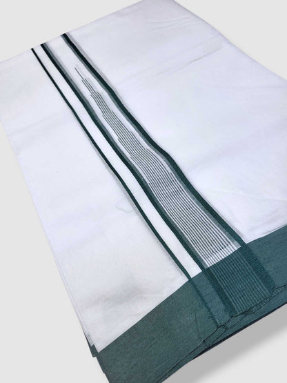 Pure White Cotton Men's Double Dhoti