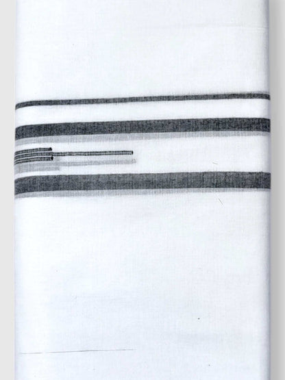 Pure White Cotton Men's Double Dhoti