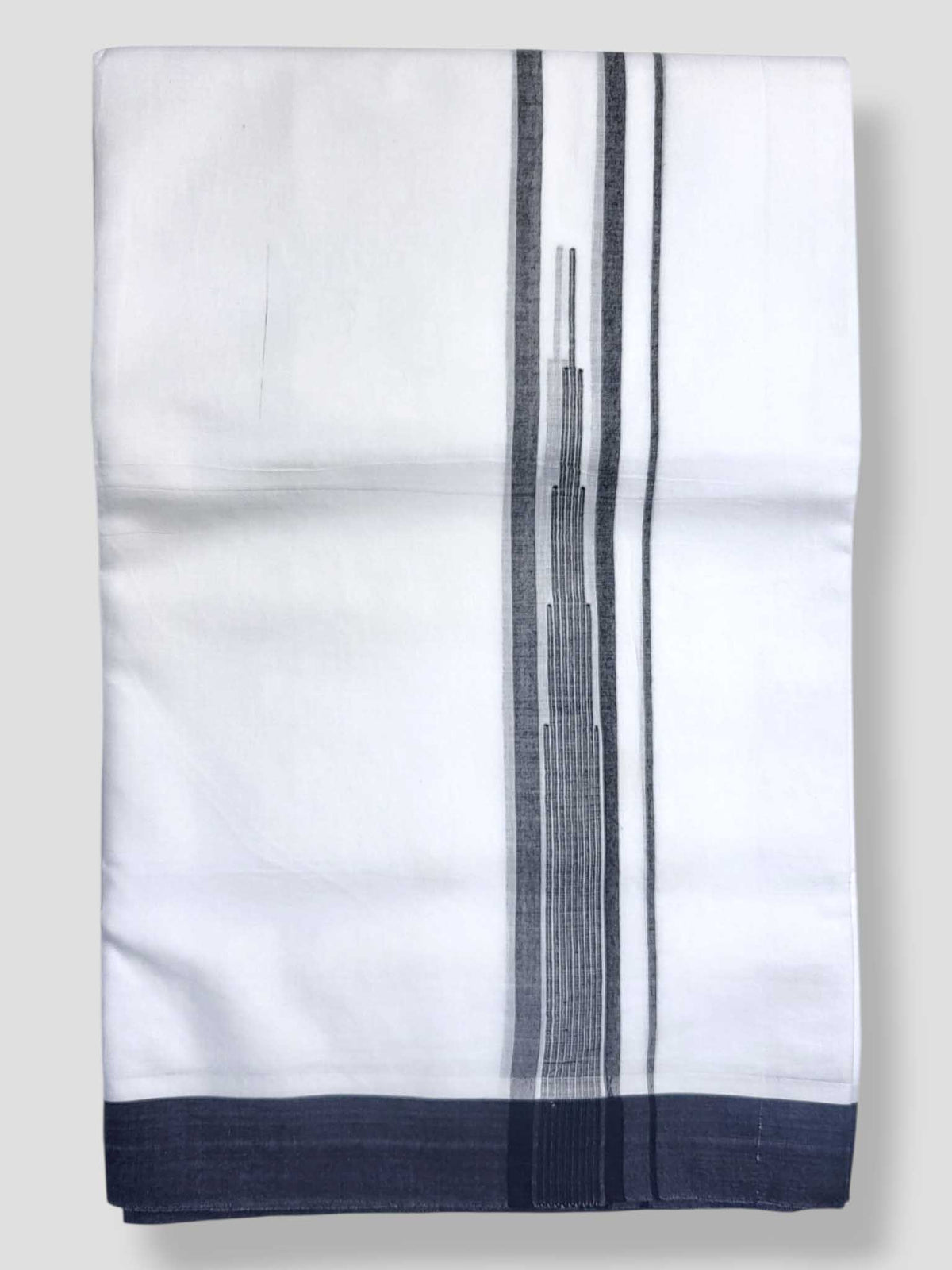 Pure White Cotton Men's Double Dhoti
