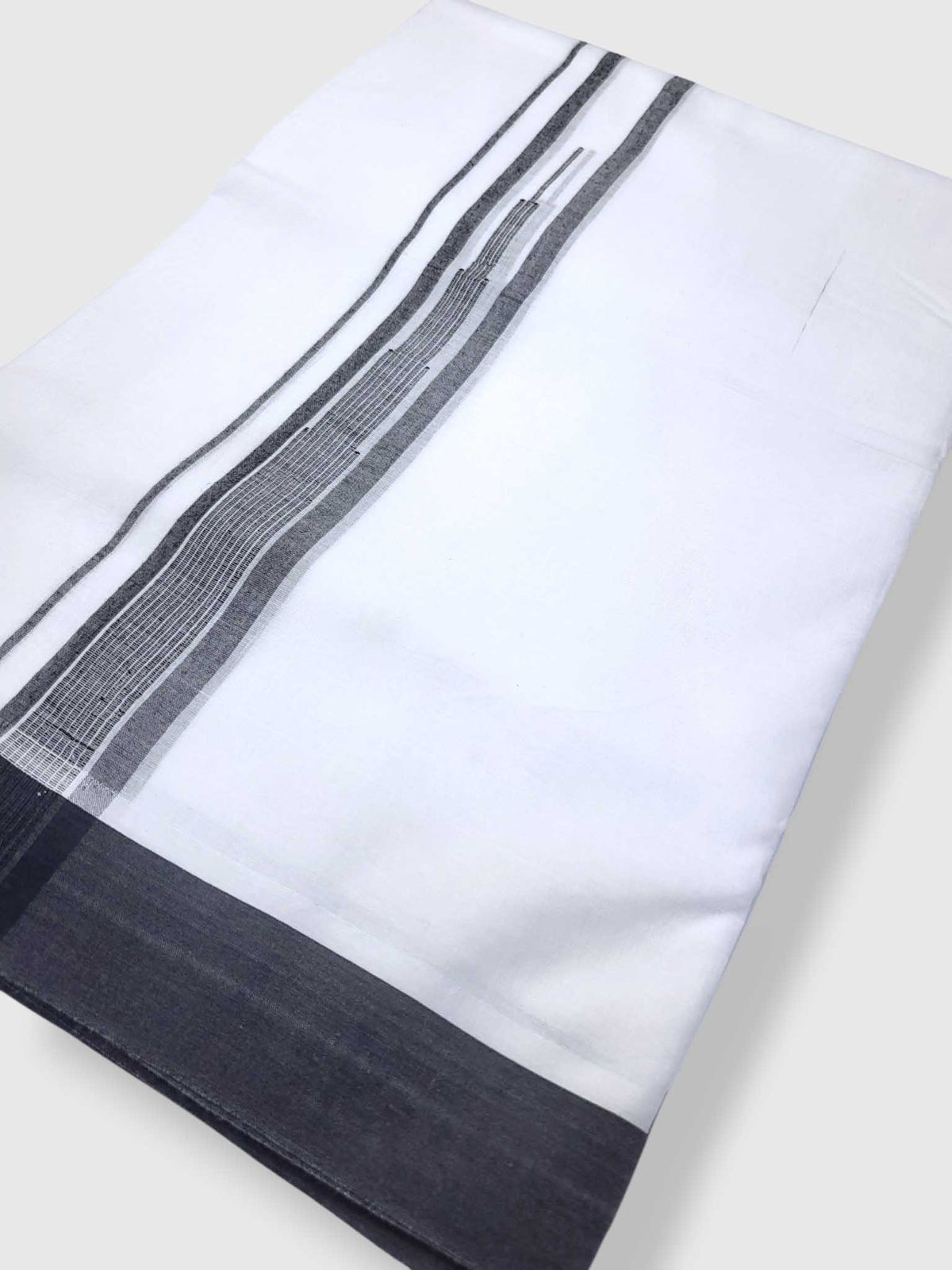 Pure White Cotton Men's Double Dhoti