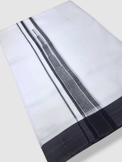 Pure White Cotton Men's Double Dhoti