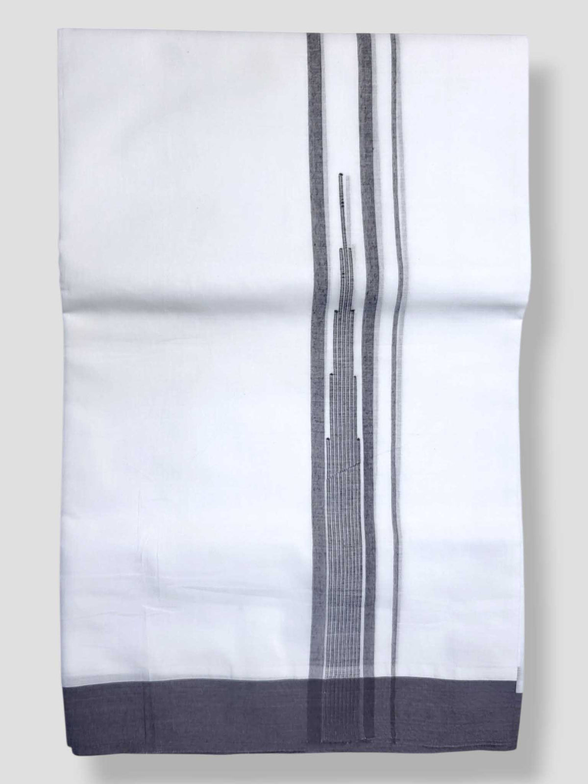 Pure White Cotton Men's Double Dhoti