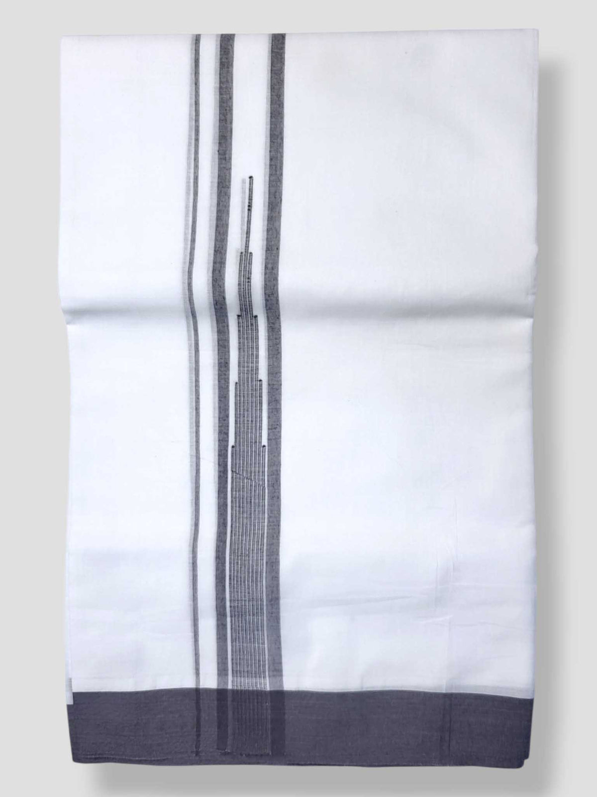 Pure White Cotton Men's Double Dhoti