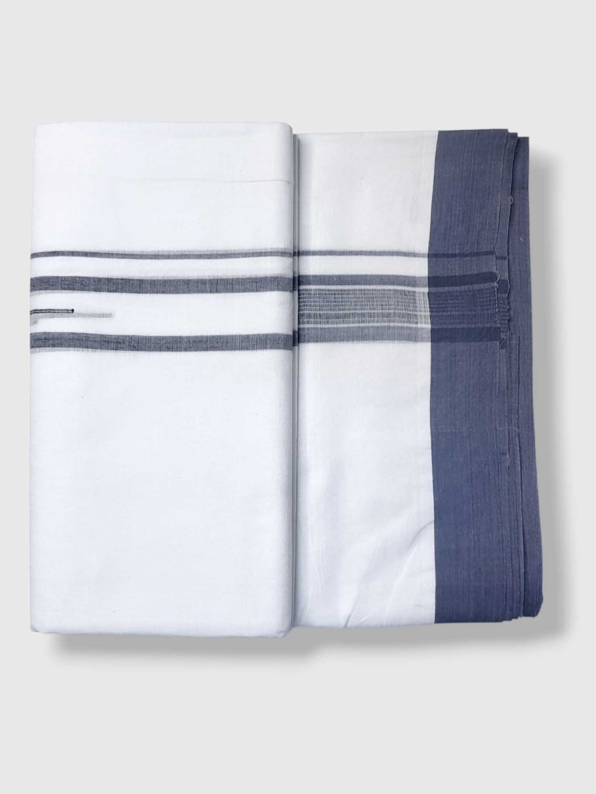 Pure White Cotton Men's Double Dhoti