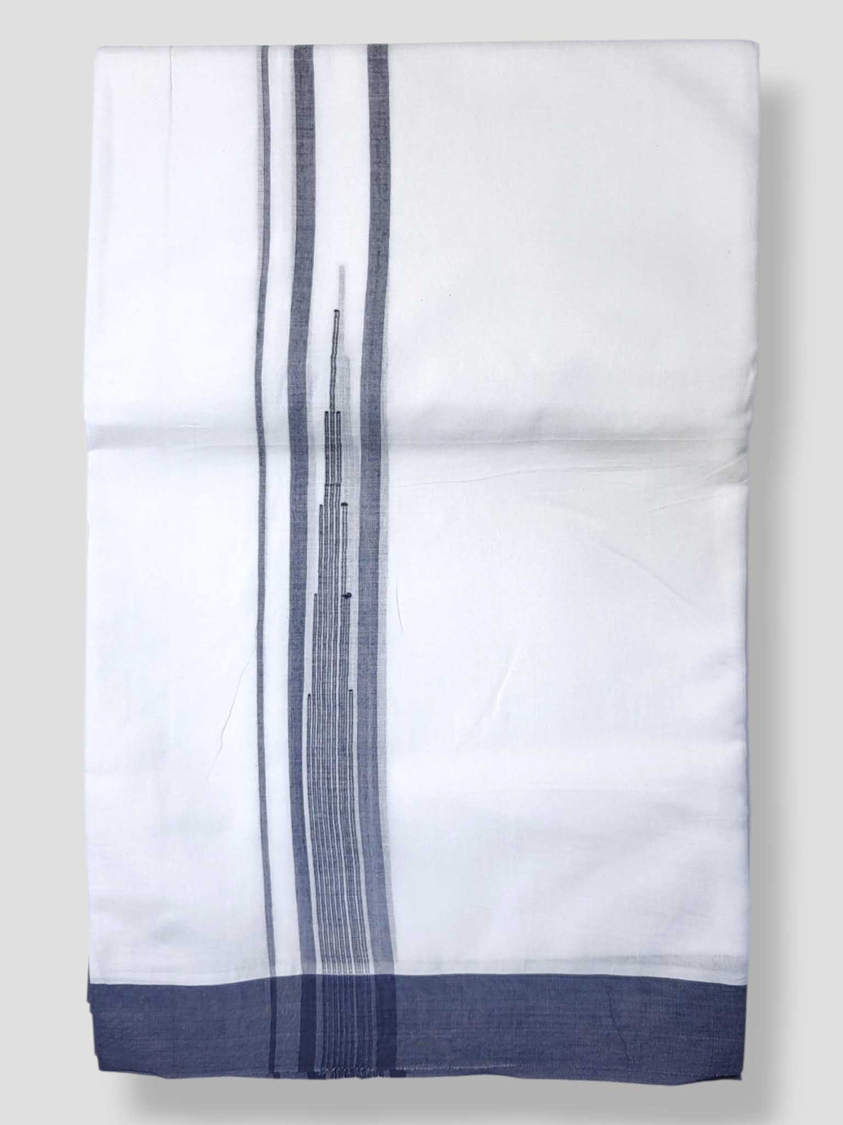 Pure White Cotton Men's Double Dhoti
