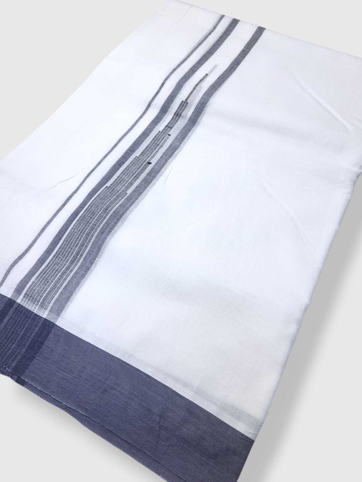 Pure White Cotton Men's Double Dhoti