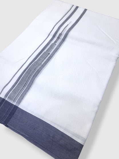 Pure White Cotton Men's Double Dhoti