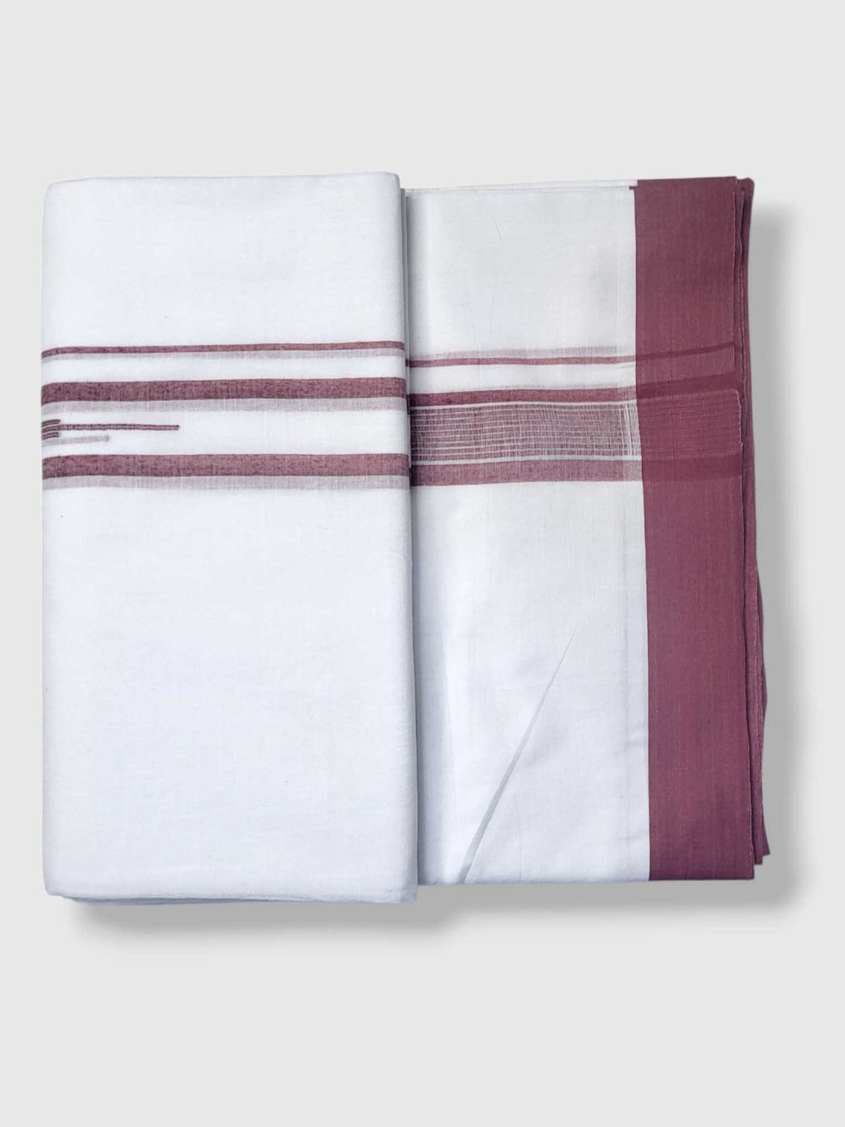 Pure White Cotton Men's Double Dhoti