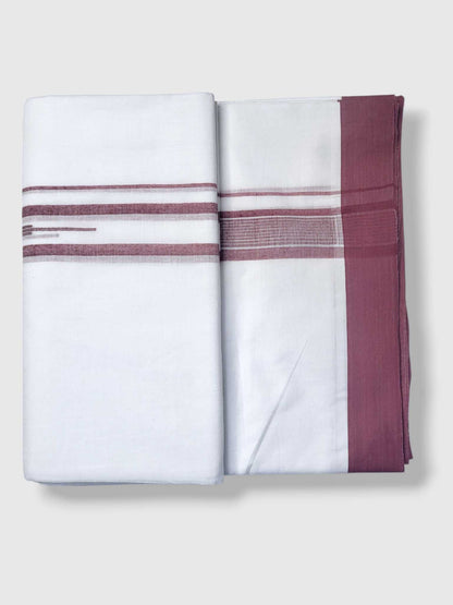Pure White Cotton Men's Double Dhoti