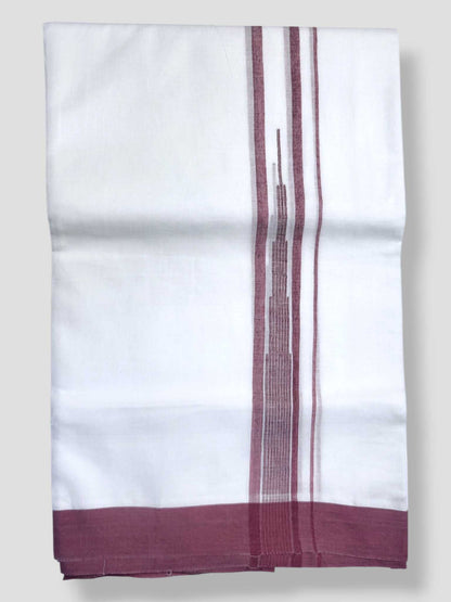 Pure White Cotton Men's Double Dhoti
