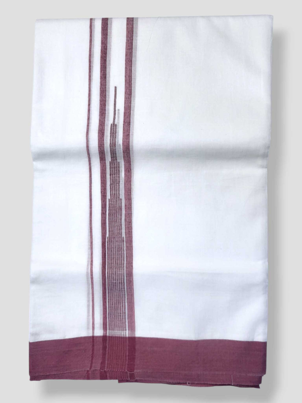 Pure White Cotton Men's Double Dhoti