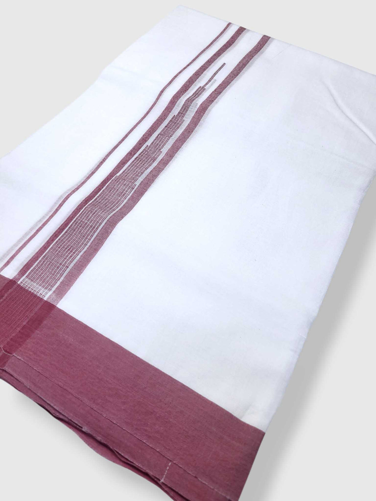 Pure White Cotton Men's Double Dhoti