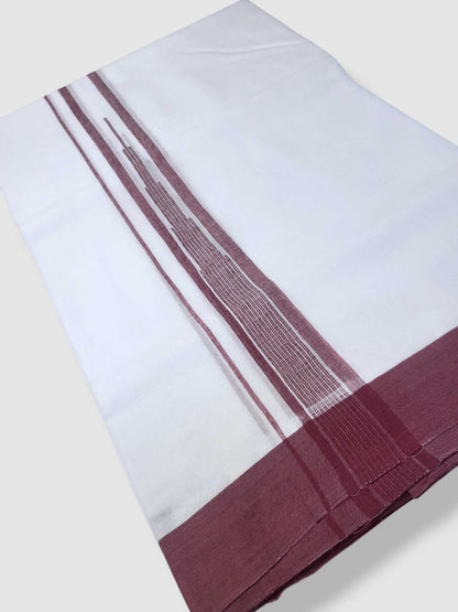 Pure White Cotton Men's Double Dhoti