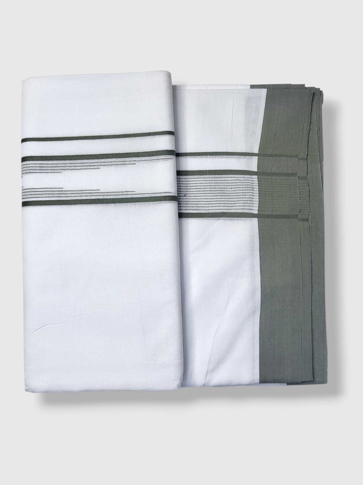 Pure White Cotton Men's Double Dhoti