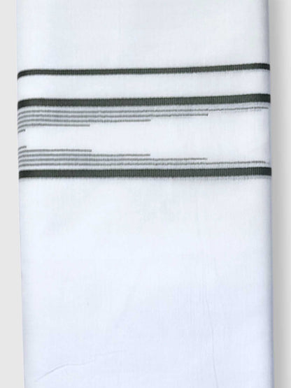 Pure White Cotton Men's Double Dhoti
