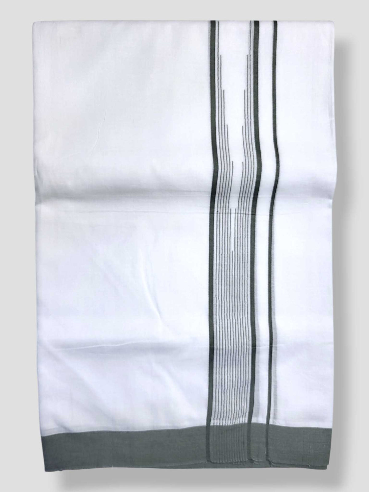 Pure White Cotton Men's Double Dhoti