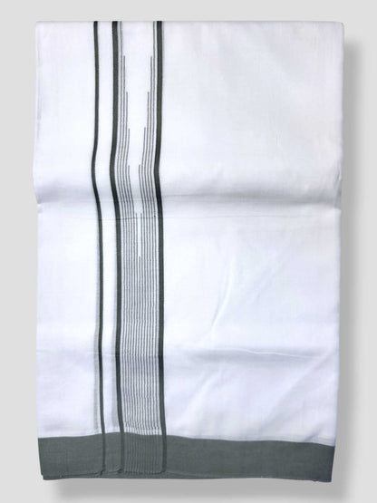 Pure White Cotton Men's Double Dhoti