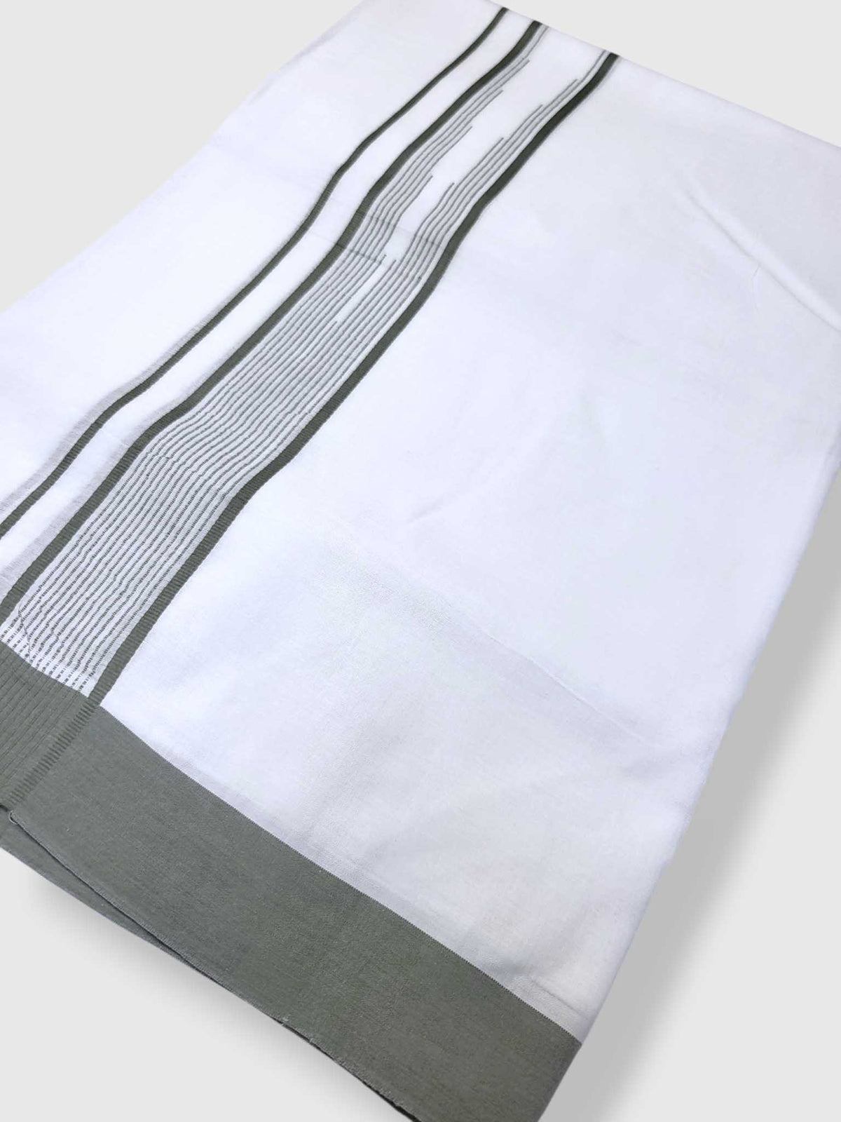 Pure White Cotton Men's Double Dhoti