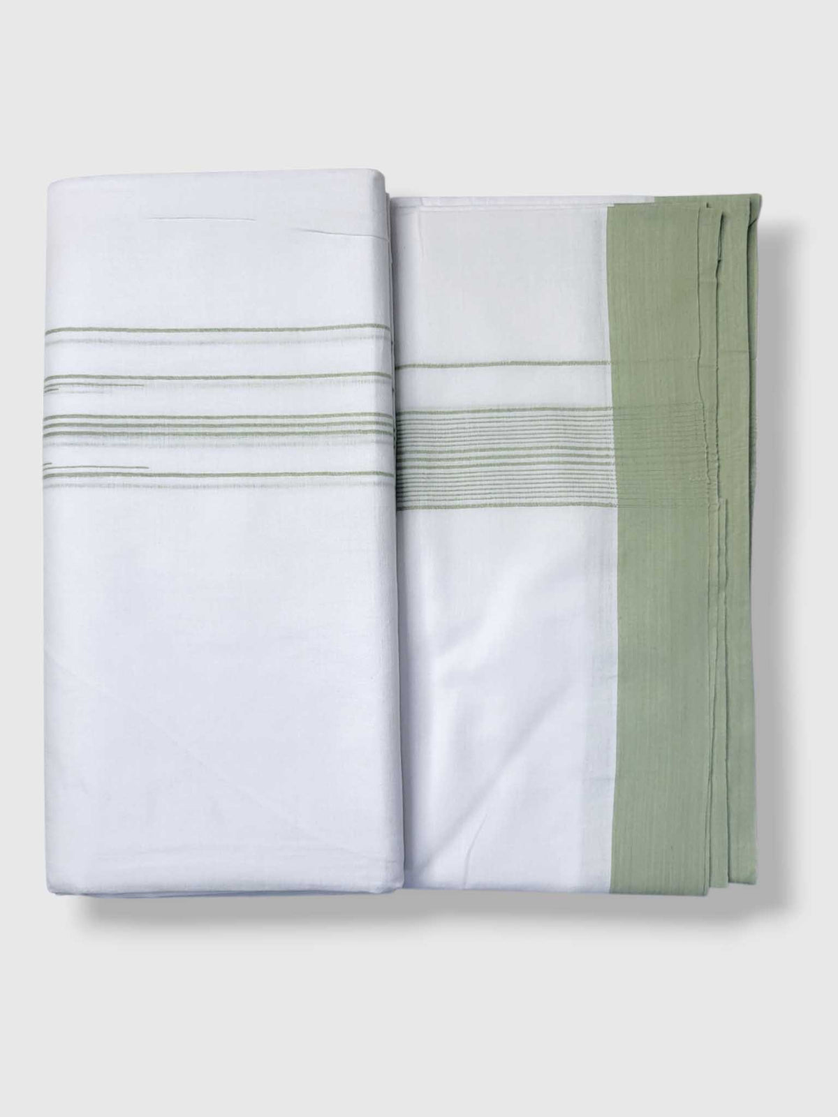 Pure White Cotton Men's Double Dhoti