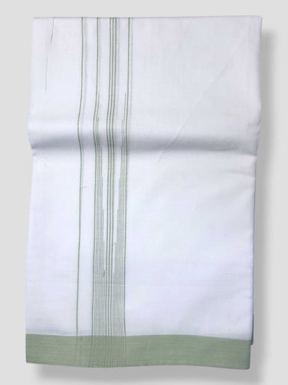 Pure White Cotton Men's Double Dhoti