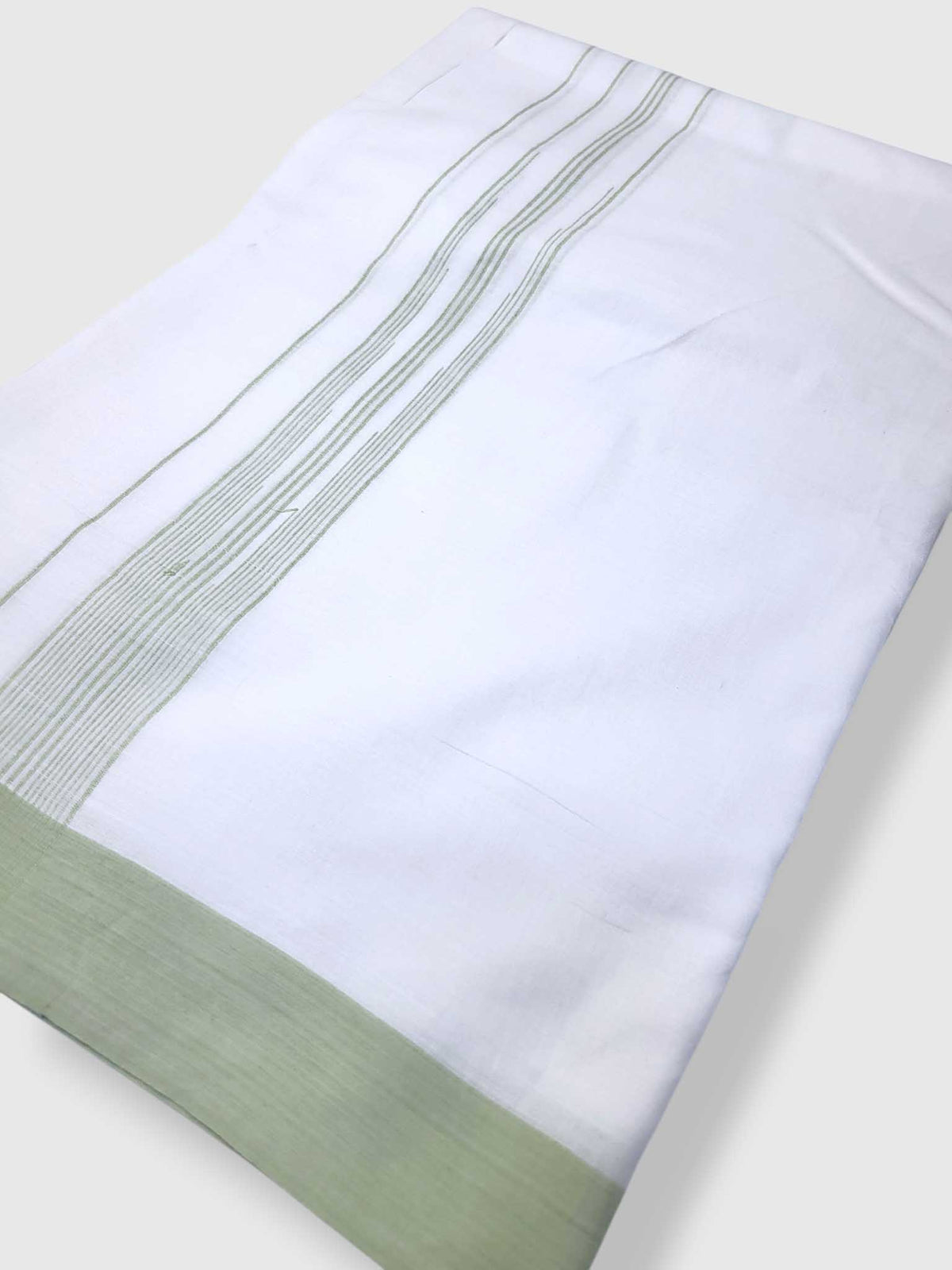 Pure White Cotton Men's Double Dhoti