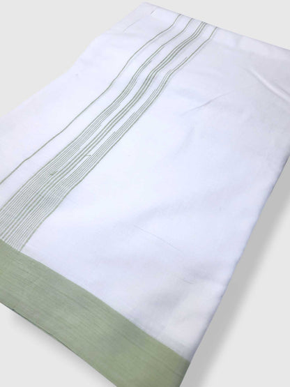 Pure White Cotton Men's Double Dhoti
