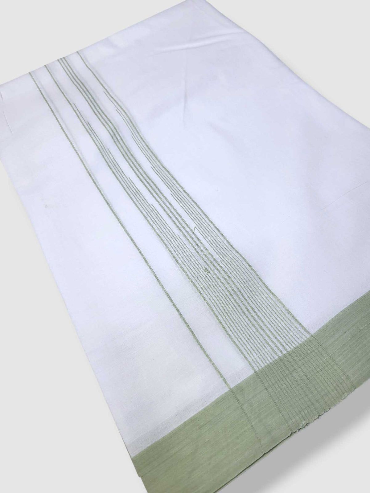 Pure White Cotton Men's Double Dhoti