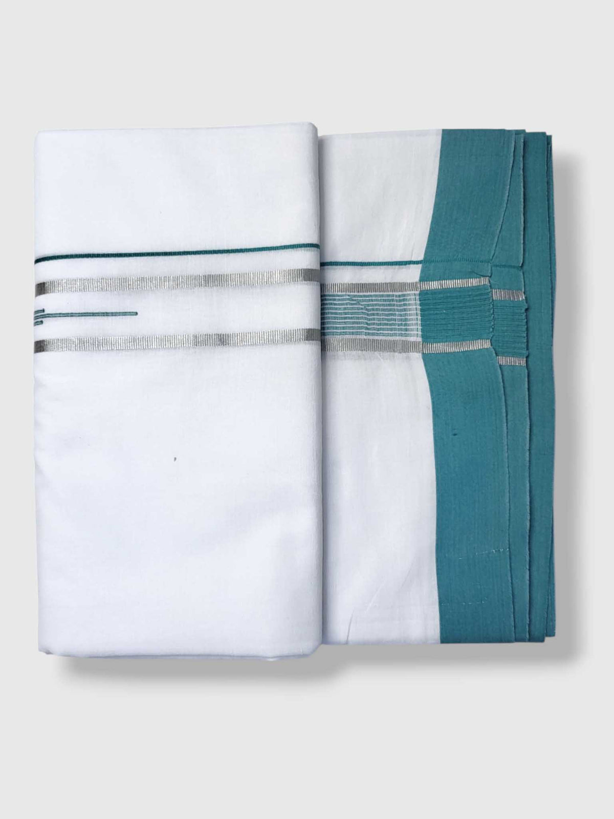 Pure White Cotton Men's Double Dhoti