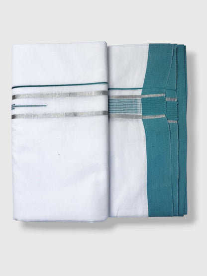 Pure White Cotton Men's Double Dhoti