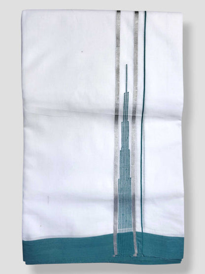 Pure White Cotton Men's Double Dhoti