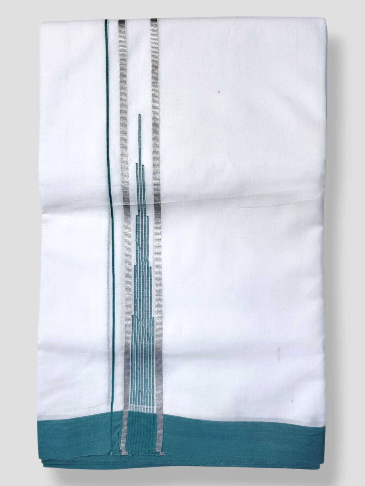 Pure White Cotton Men's Double Dhoti