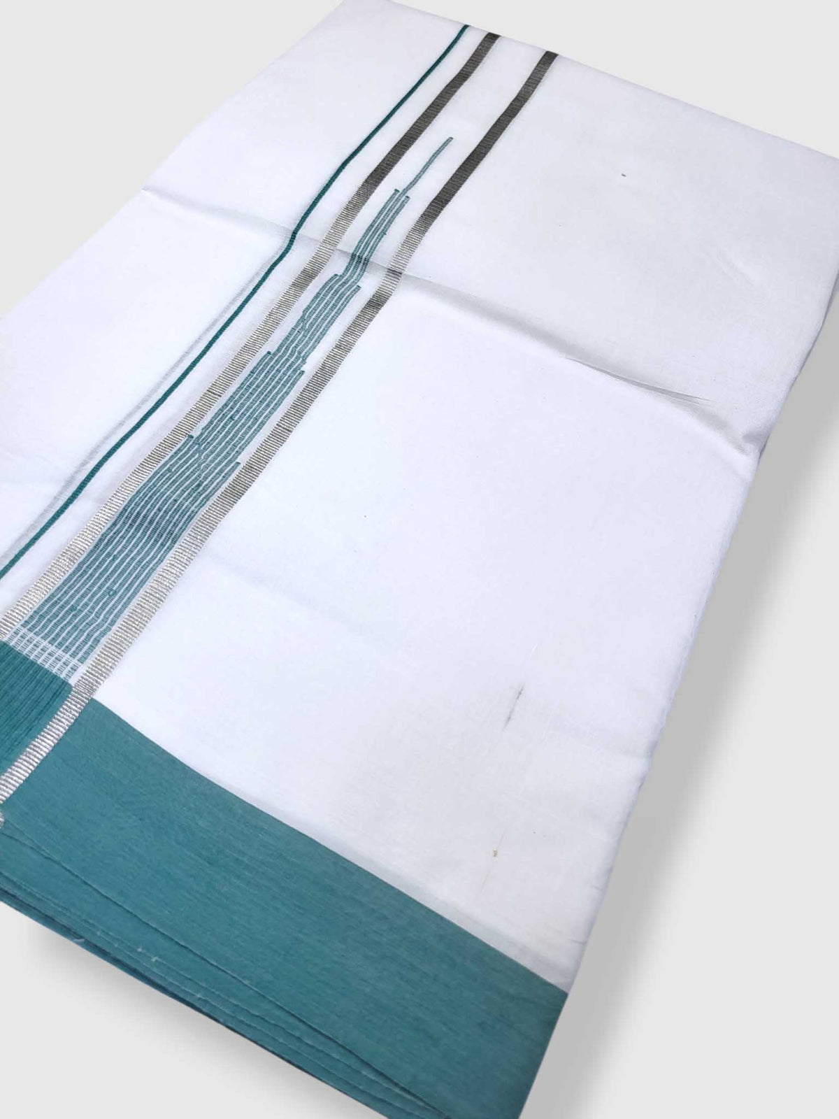 Pure White Cotton Men's Double Dhoti