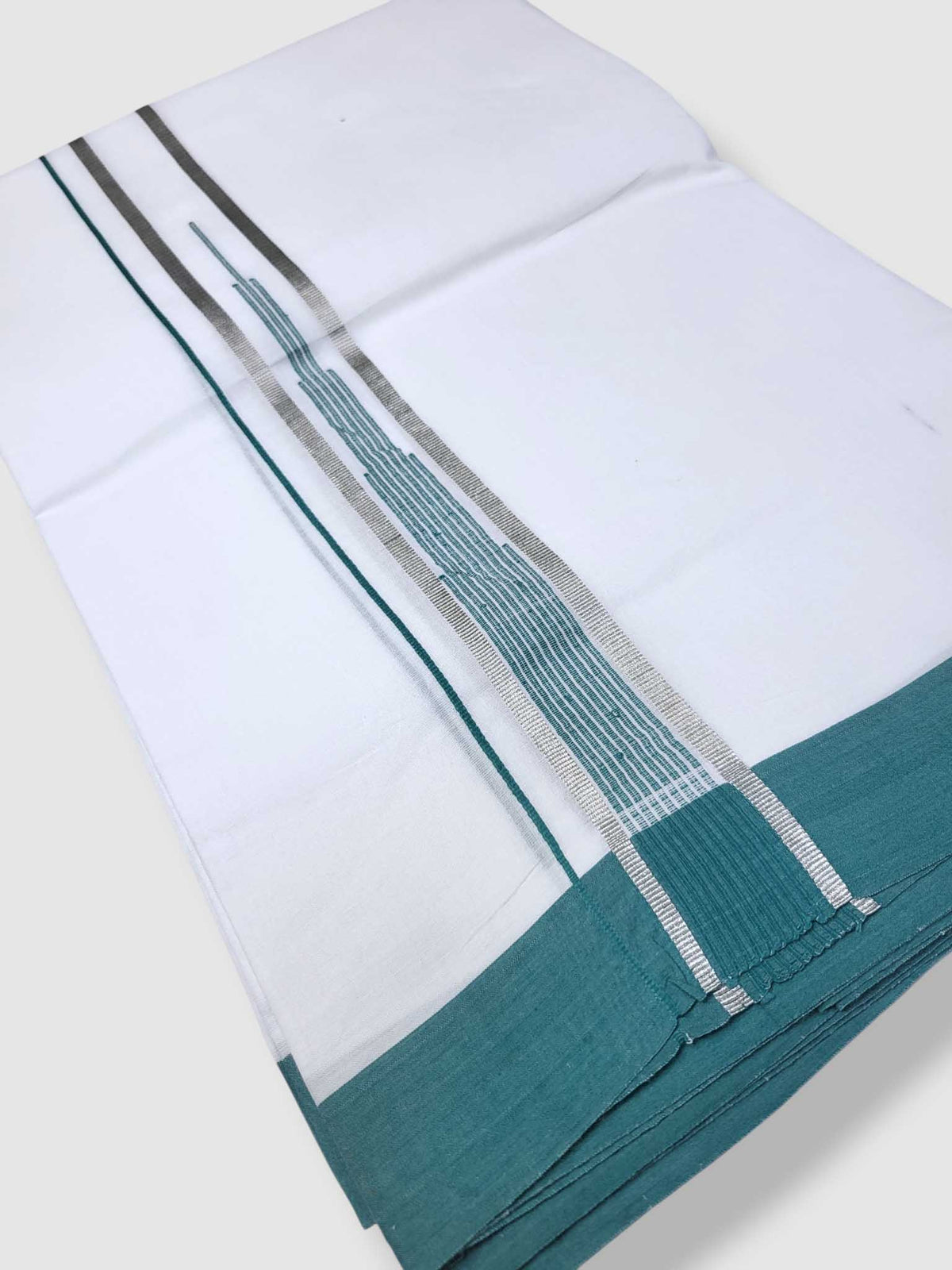 Pure White Cotton Men's Double Dhoti