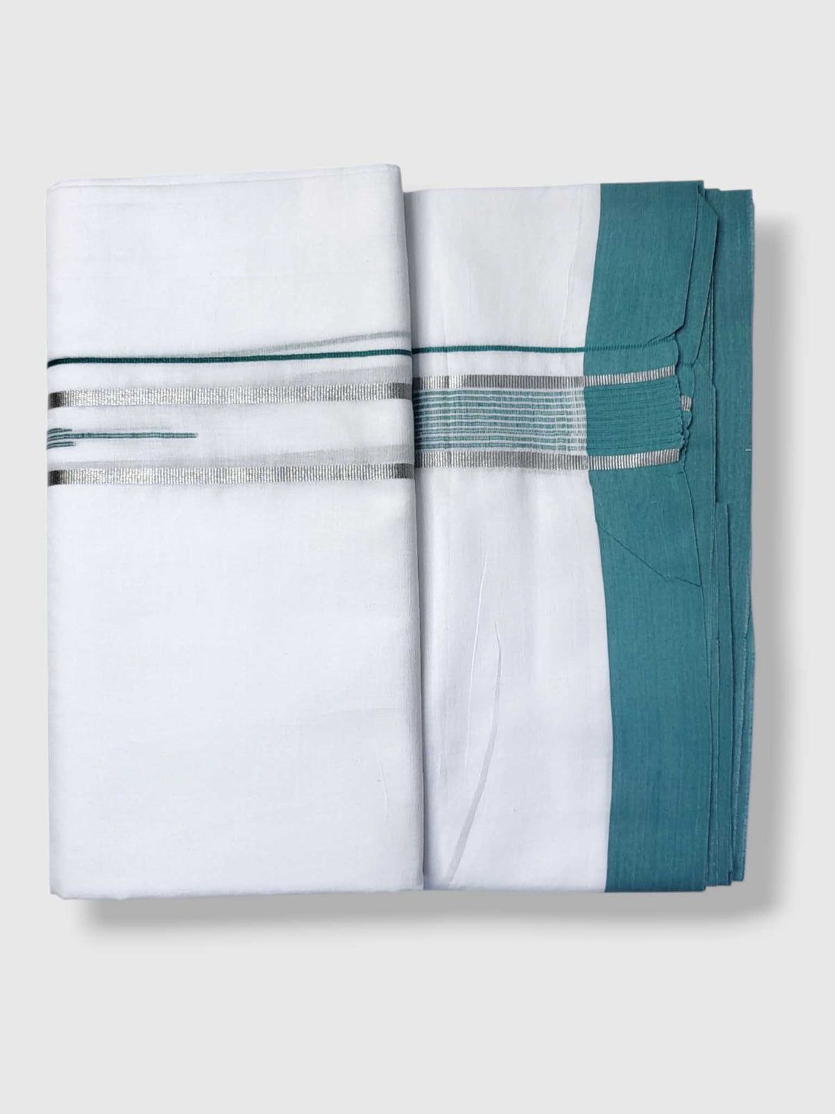 Pure White Cotton Men's Double Dhoti