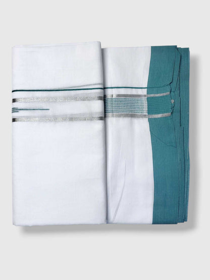 Pure White Cotton Men's Double Dhoti
