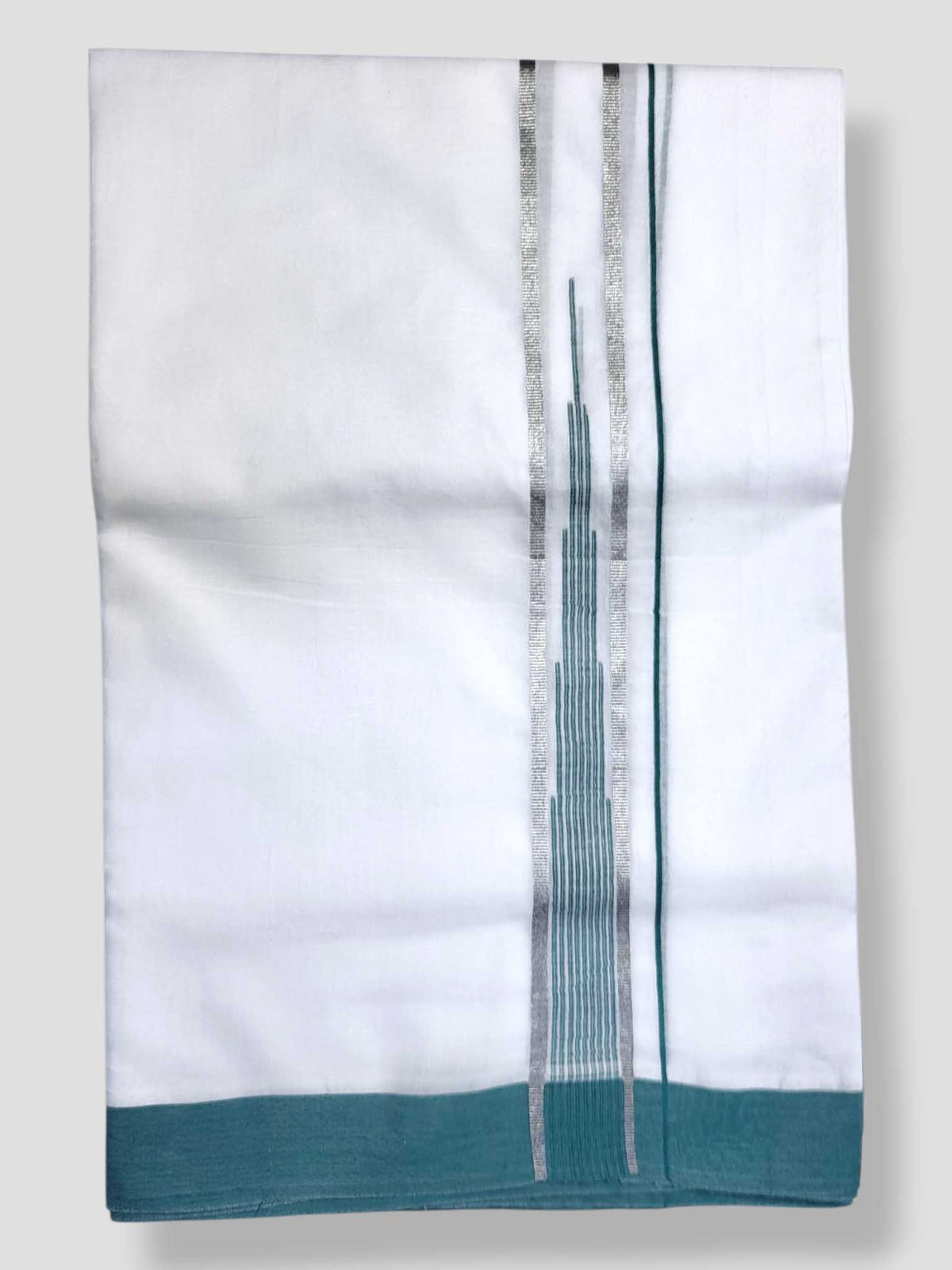 Pure White Cotton Men's Double Dhoti