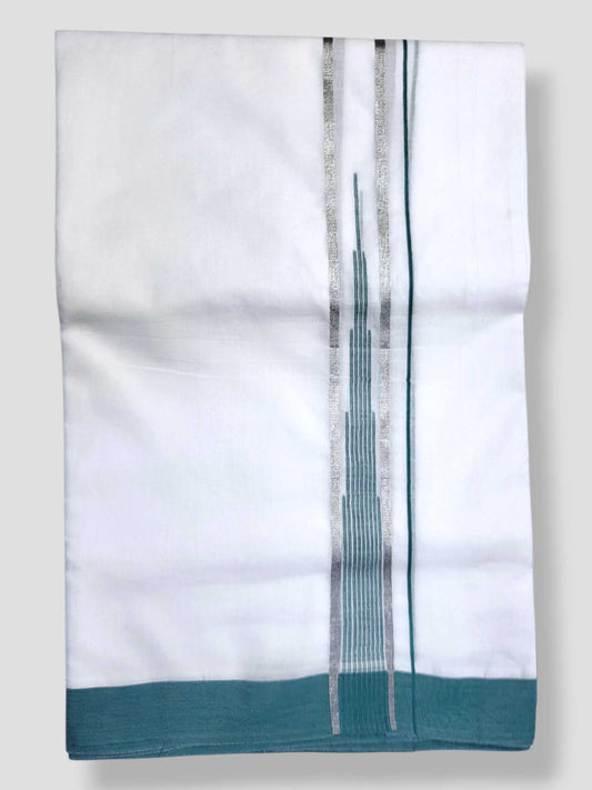 Pure White Cotton Men's Double Dhoti
