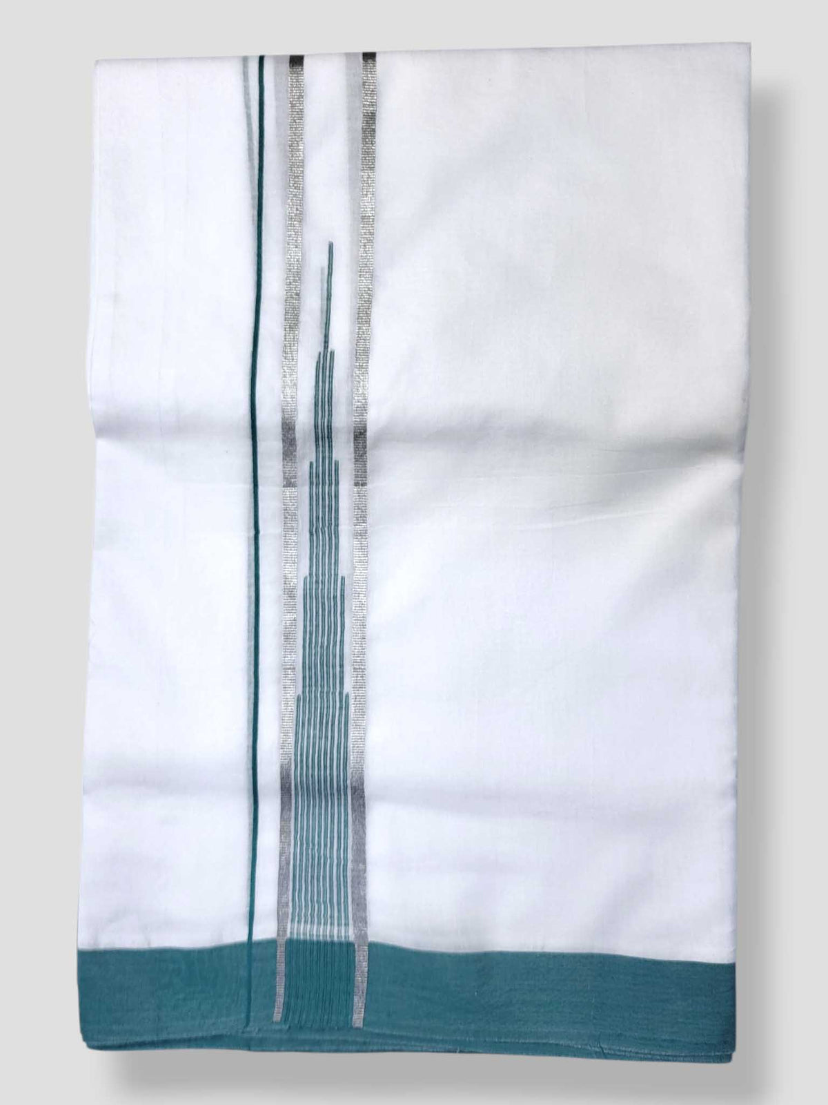 Pure White Cotton Men's Double Dhoti