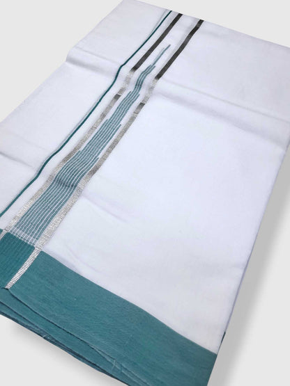 Pure White Cotton Men's Double Dhoti