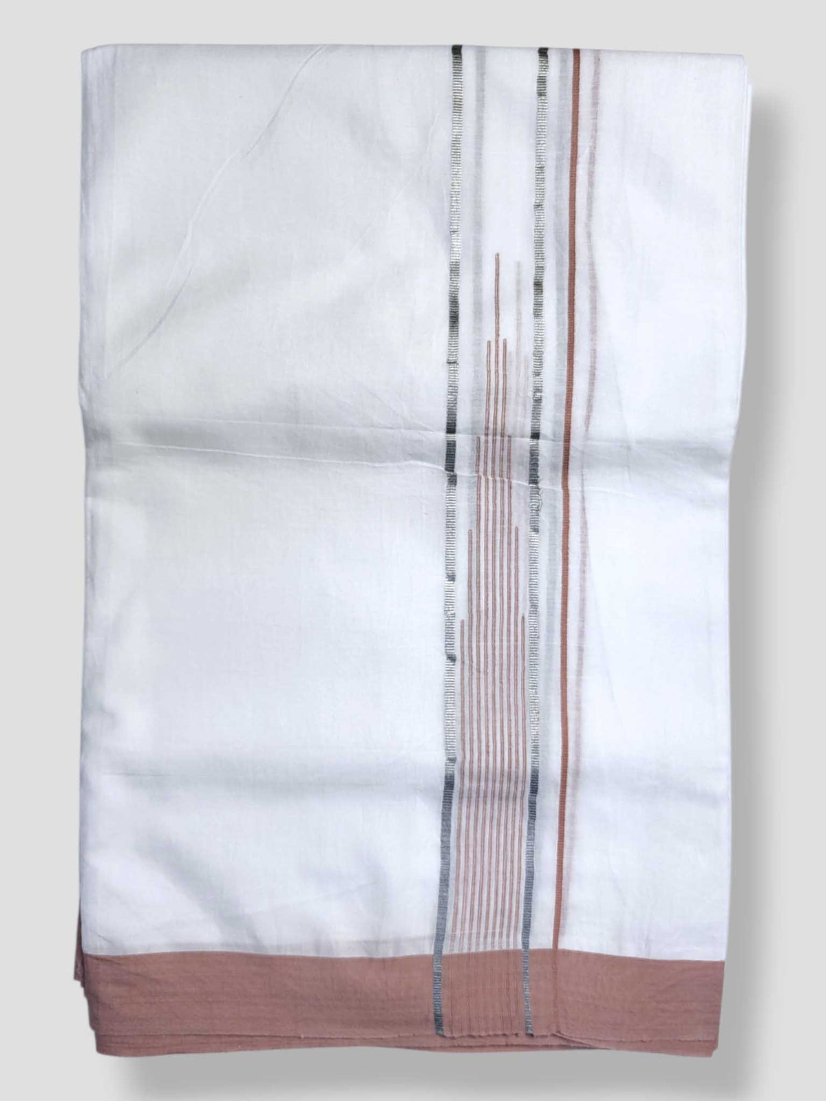 Pure White Cotton Men's Double Dhoti