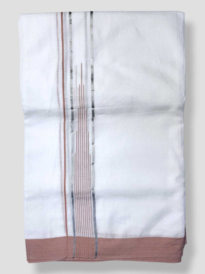 Pure White Cotton Men's Double Dhoti