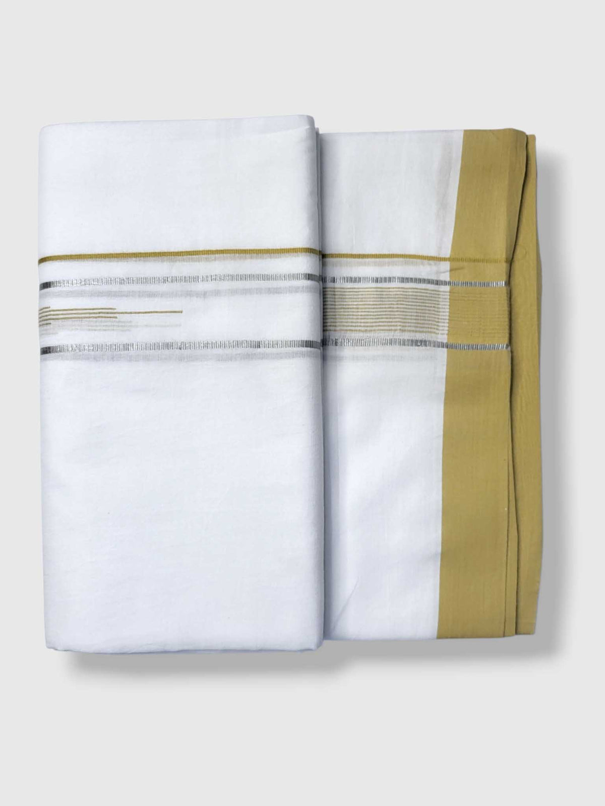 Pure White Cotton Men's Double Dhoti