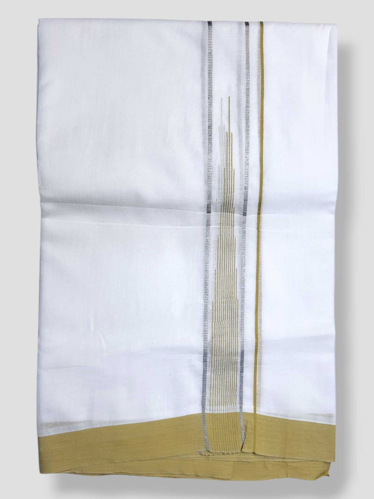 Pure White Cotton Men's Double Dhoti