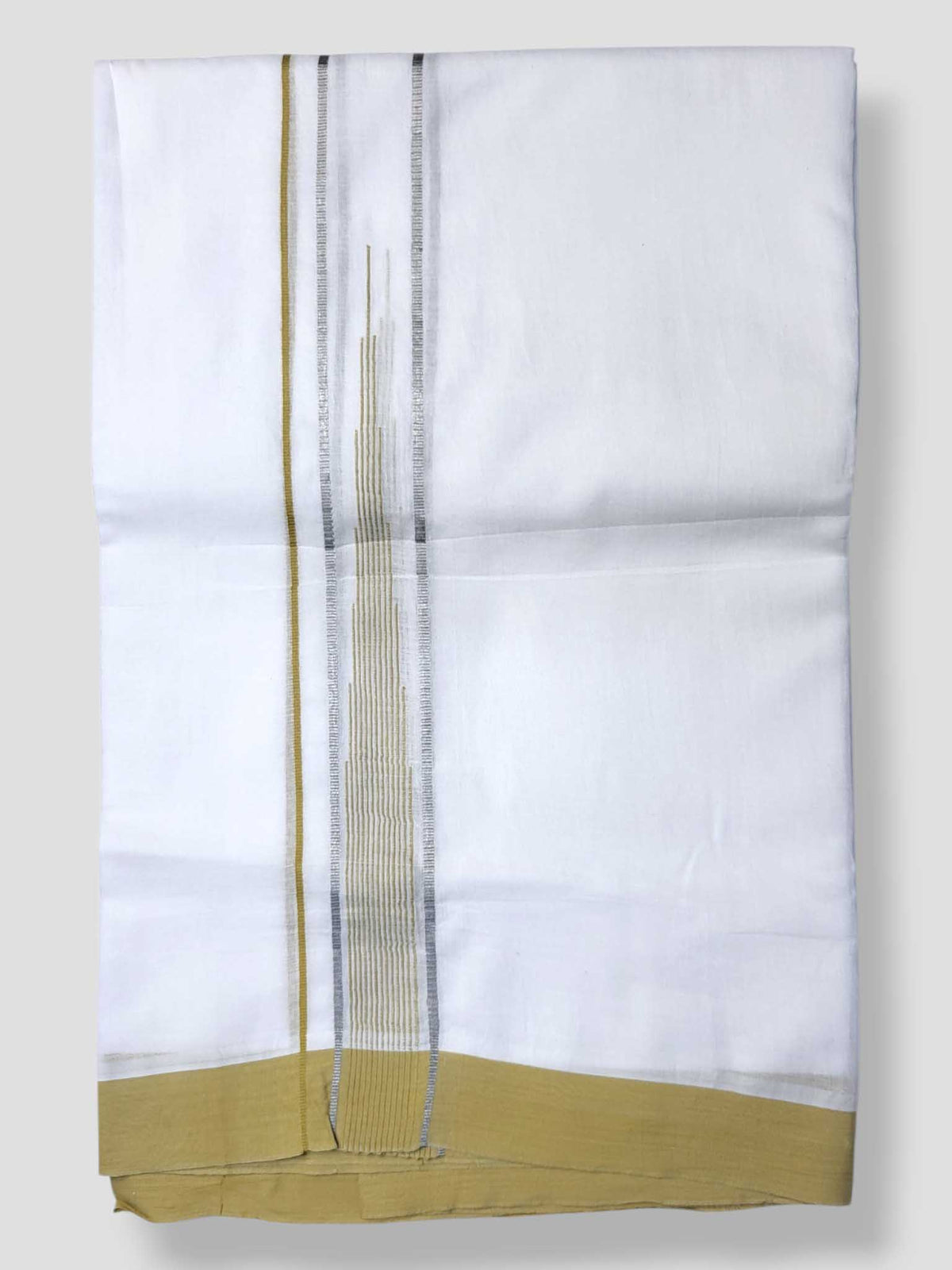 Pure White Cotton Men's Double Dhoti