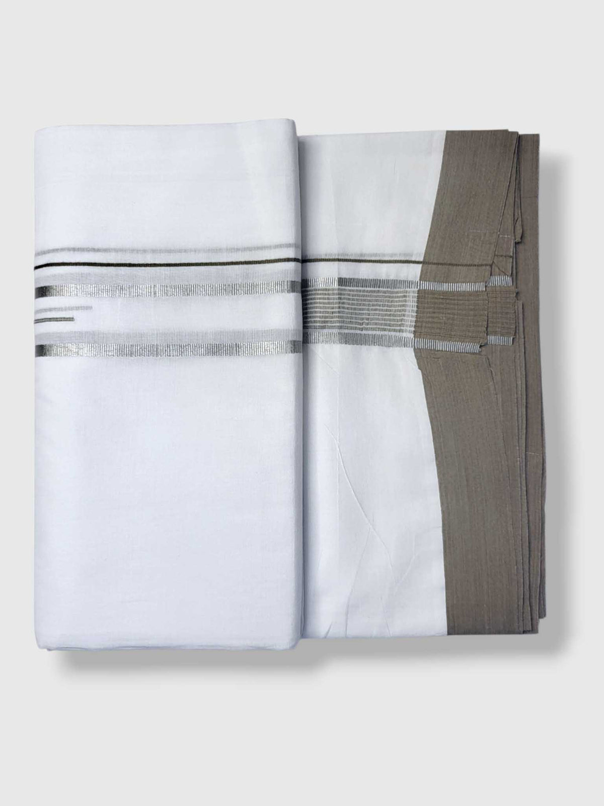 Pure White Cotton Men's Double Dhoti