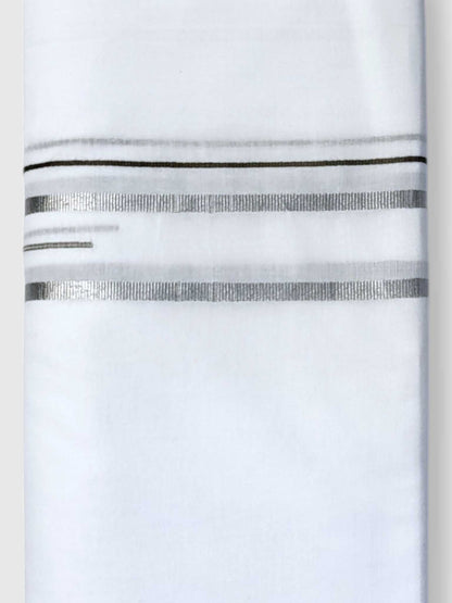 Pure White Cotton Men's Double Dhoti