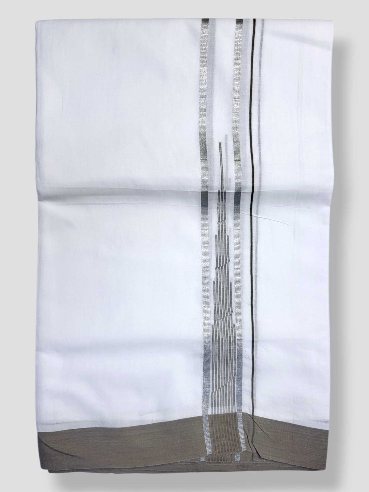 Pure White Cotton Men's Double Dhoti